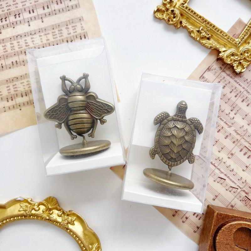 Vintage Brass Memo Clip Holder