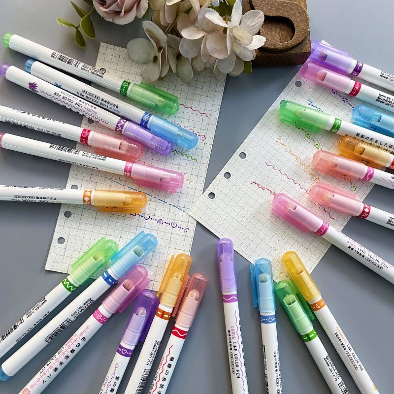 Colored Curve Highlighter Pen Set 6PCS