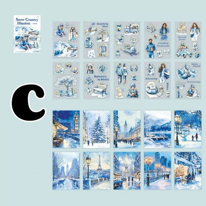 Snow Country Illusion Sticker Book 20Sheets