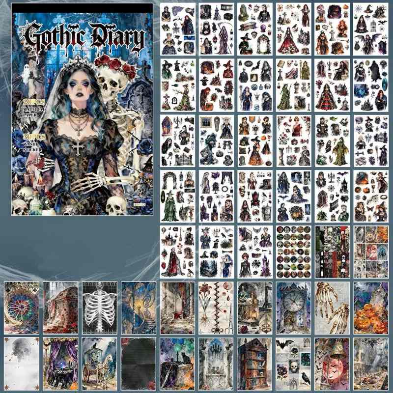 Gothic Diary Washi Sticker Book 50Sheets