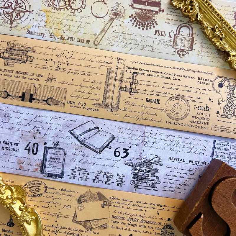 Fragment Of Manuscript Kraft Paper Sticker Roll