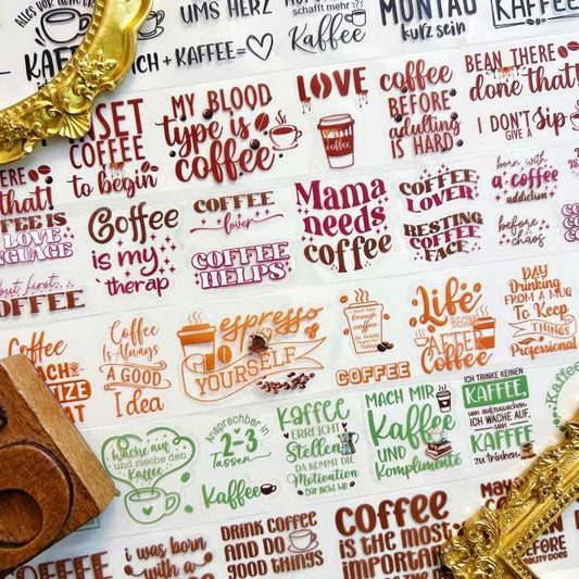 Coffee Quotes PET Tape Roll