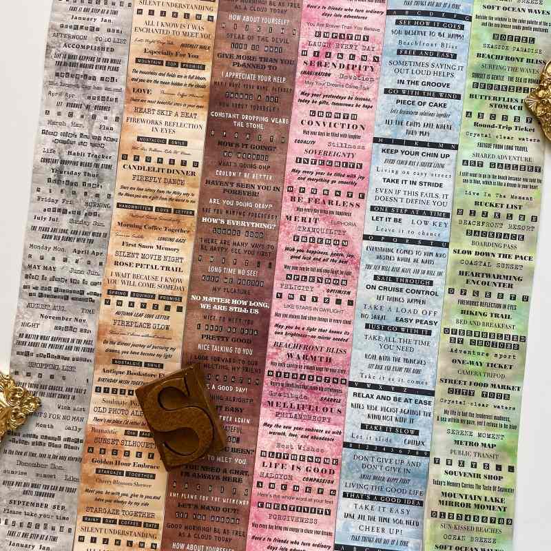 Time's Words Kraft Paper Sticker Roll