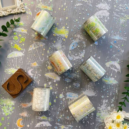 Hazy Rain PET Tape Roll