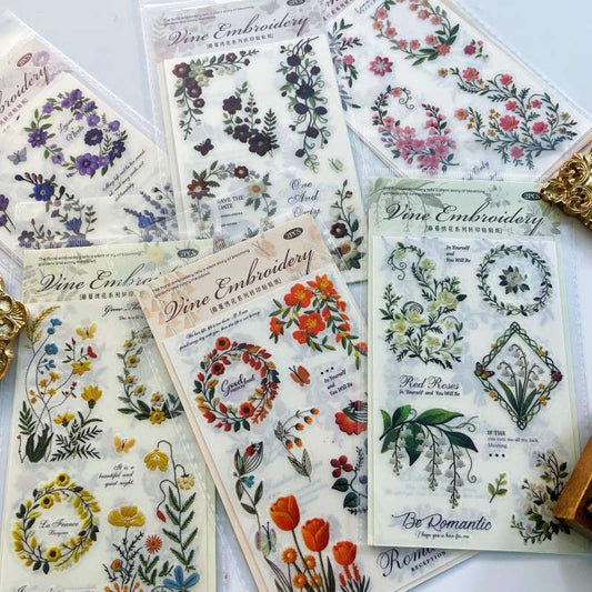 Vine Embroidery Transfer Sticker