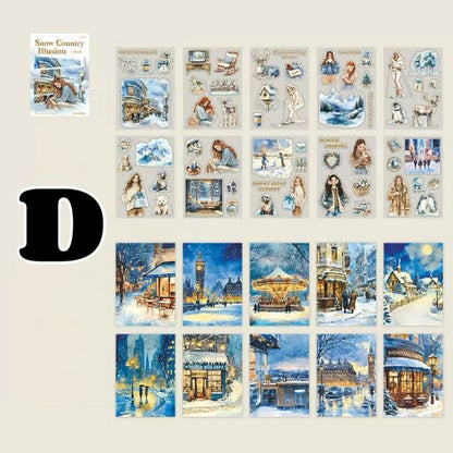 Snow Country Illusion Sticker Book 20Sheets
