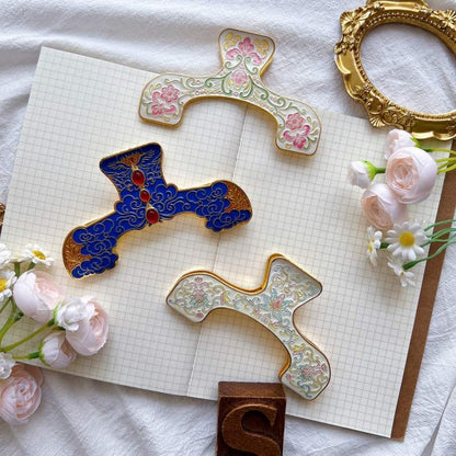 Enamel Elegance Metal Page Holder