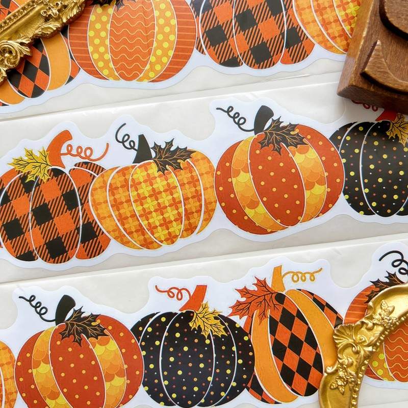 Pumpkin Season Border Sticker Roll