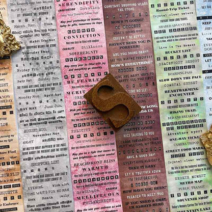Time's Words Kraft Paper Sticker Roll