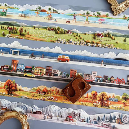 Felt Mini World Kraft Paper Sticker Roll