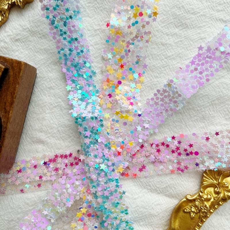 Glitter Sticker Strips with Self-Adhesive Backing
