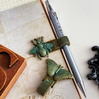 Antique Bug Pen Holder Clip