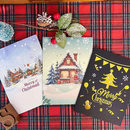 Festive Village 3D Greeting Card