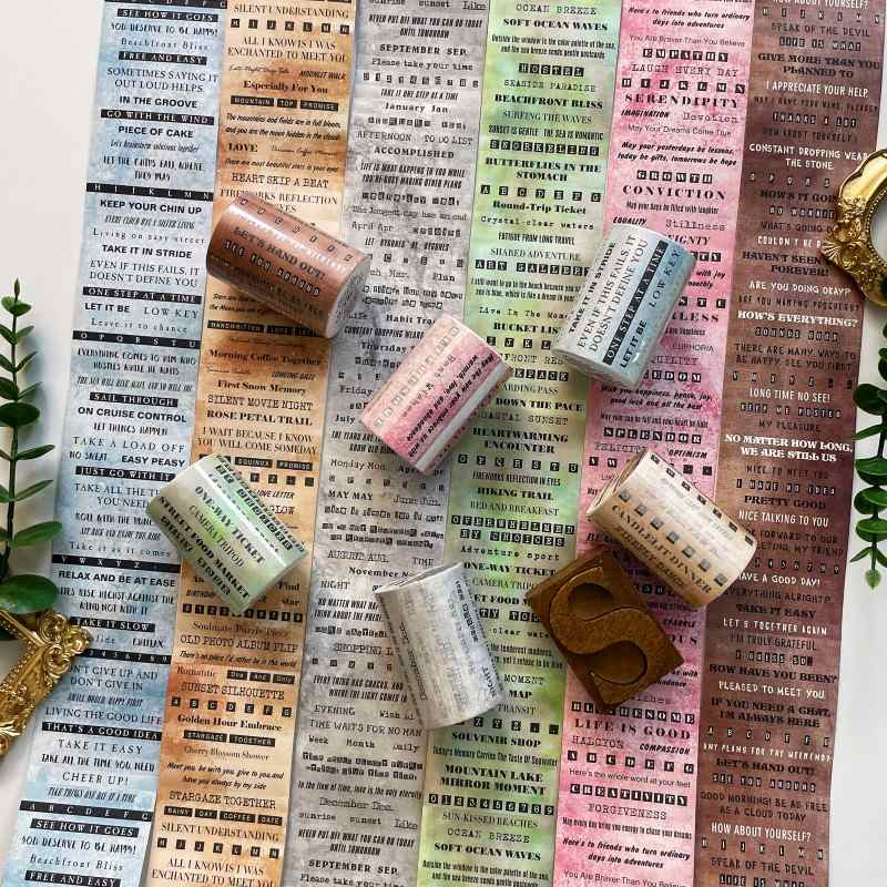 Time's Words Kraft Paper Sticker Roll