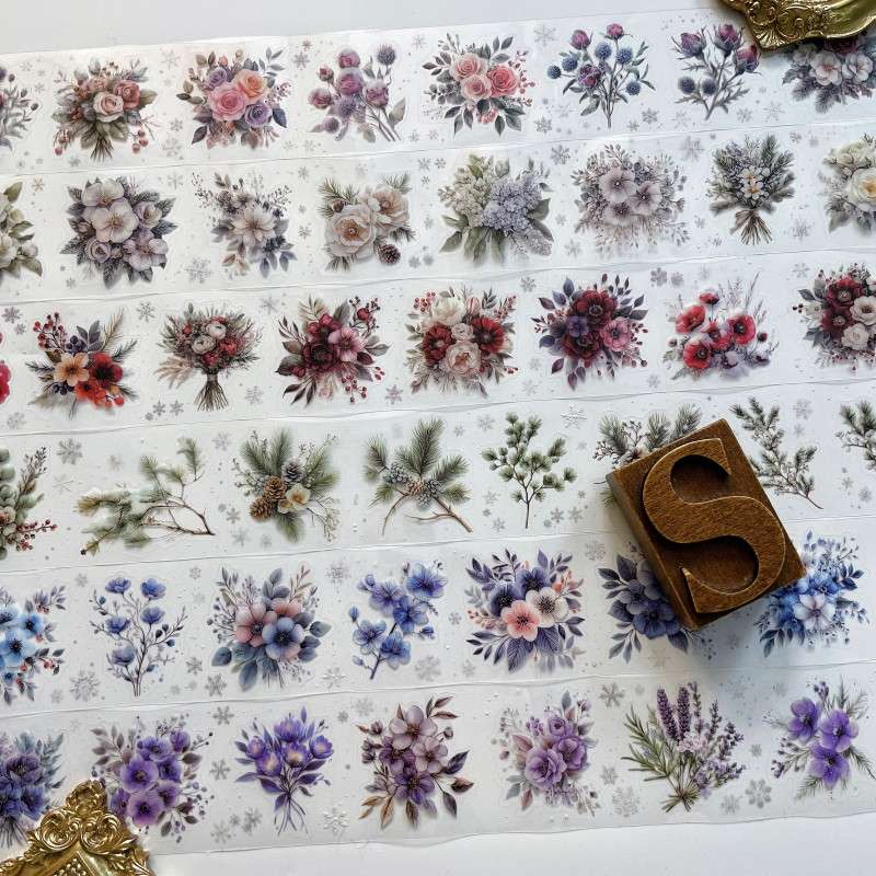 Winter Flower Field PET Tape Roll