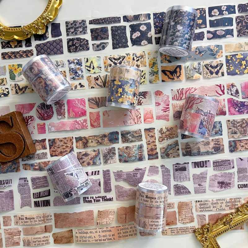 Handmade Fragments Kraft Paper Sticker Roll