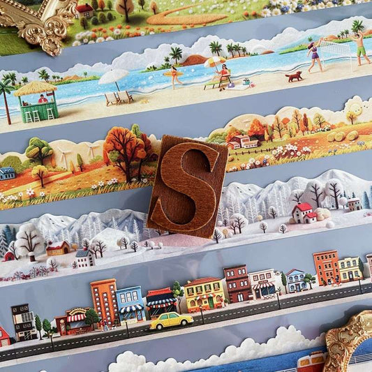 Felt Mini World Kraft Paper Sticker Roll