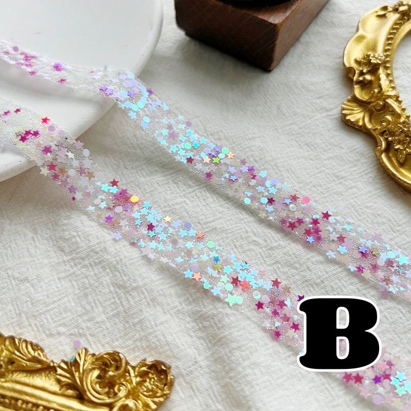 Glitter Sticker Strips with Self-Adhesive Backing