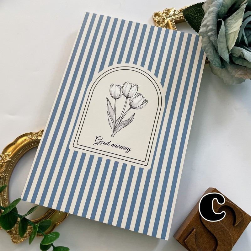 Floral Stripes Journal Notebook | Yier