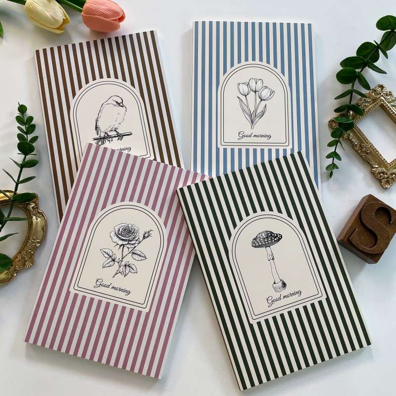 Floral Stripes Journal Notebook | Yier