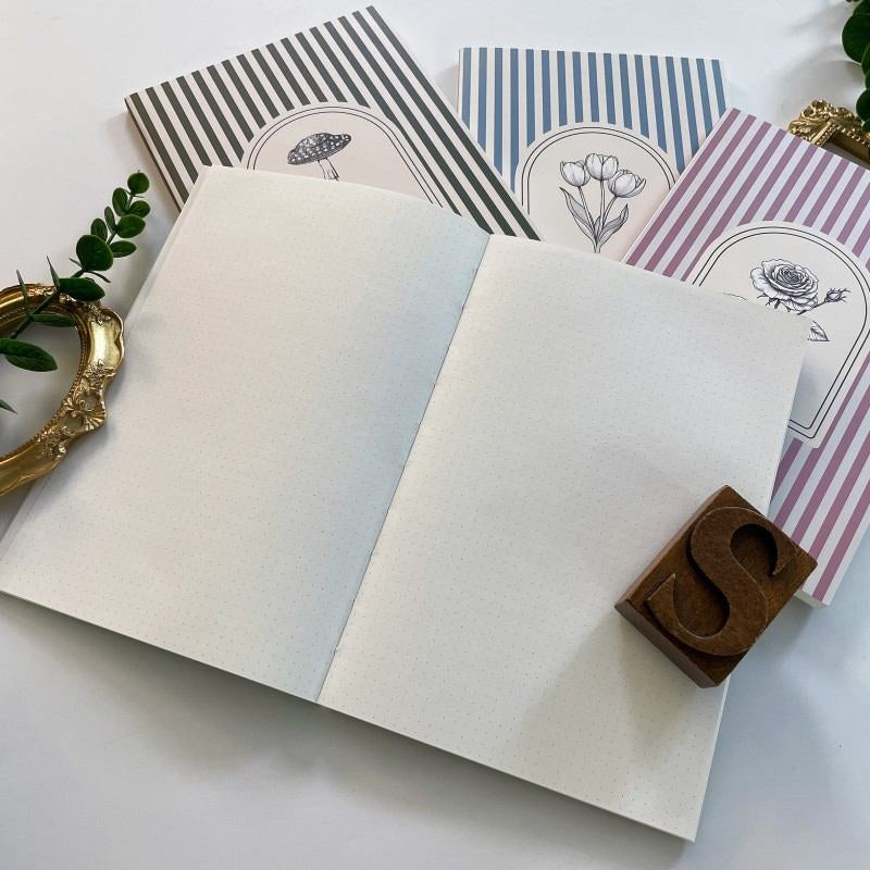 Floral Stripes Journal Notebook | Yier