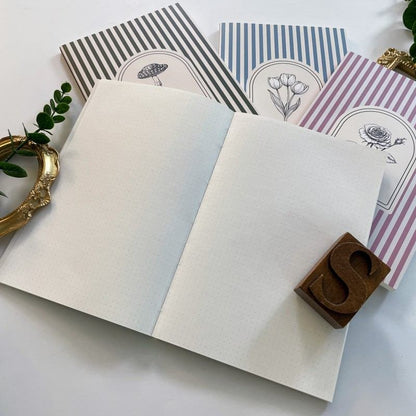Floral Stripes Journal Notebook | Yier