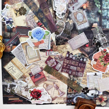 Books And Letters Ephemera Mystery Kit 110PCS