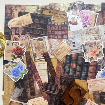 Books And Letters Ephemera Mystery Kit 100PCS