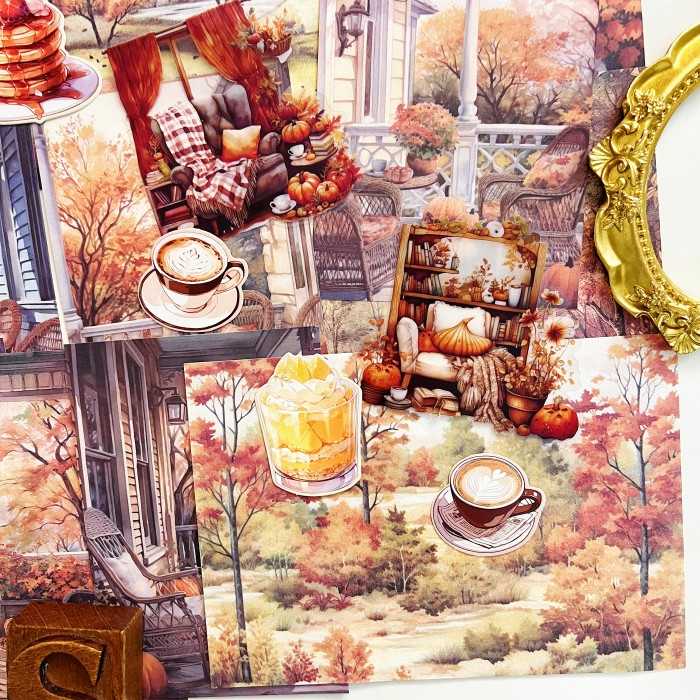 Cozy Afternoon Brew Ephemera Mystery Kit 65PCS