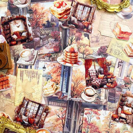 Cozy Afternoon Brew Ephemera Mystery Kit 65PCS