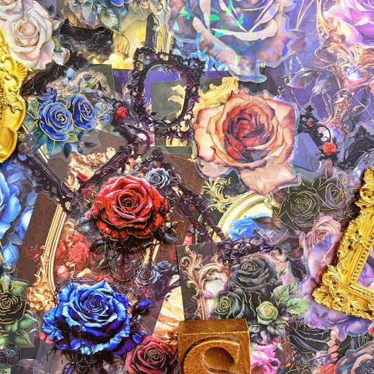 Evening Rose Garden Ephemera Mystery Kit 90PCS