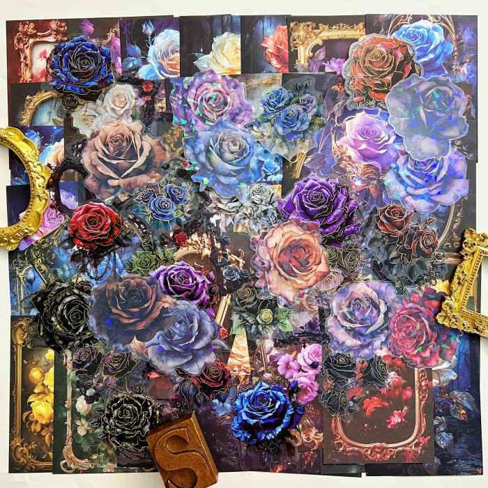 Evening Rose Garden Ephemera Mystery Kit 90PCS