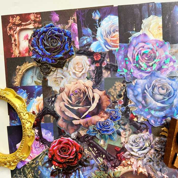 Evening Rose Garden Ephemera Mystery Kit 90PCS