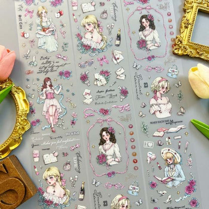 Rose Maiden's Galance PET Tape | Journal Pages