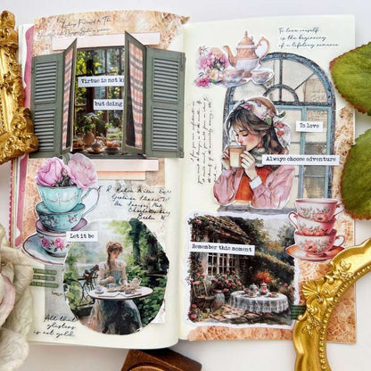 Old Tea Moments Ephemera Mystery Kit 105PCS