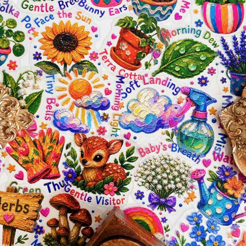 Playful Garden Sticker 50PCS