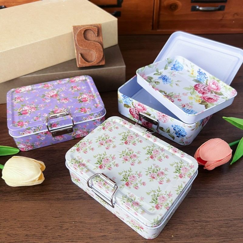 Pastoral Flower Split Tin