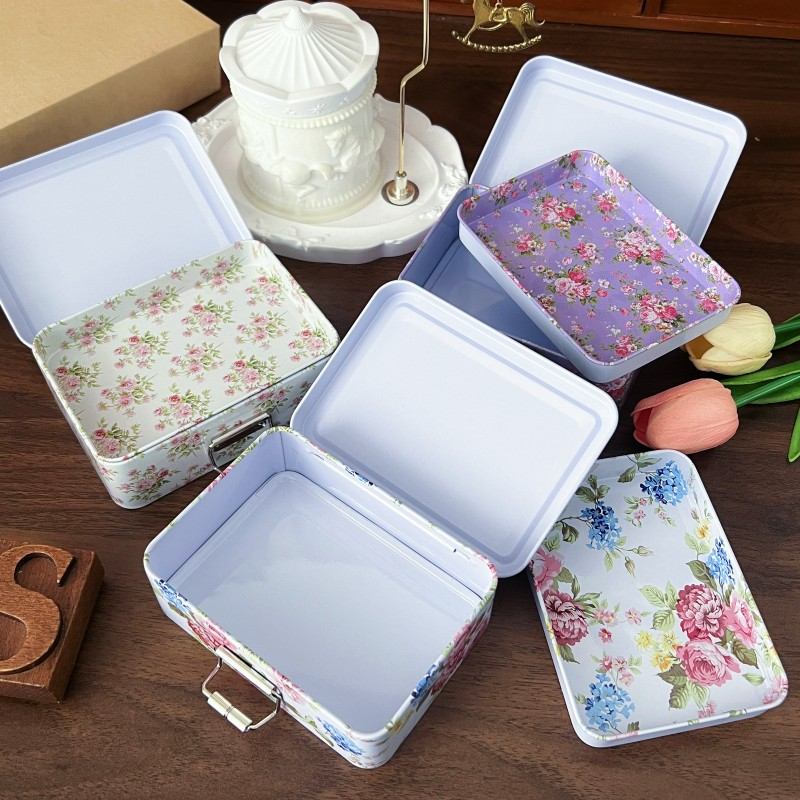 Pastoral Flower Split Tin