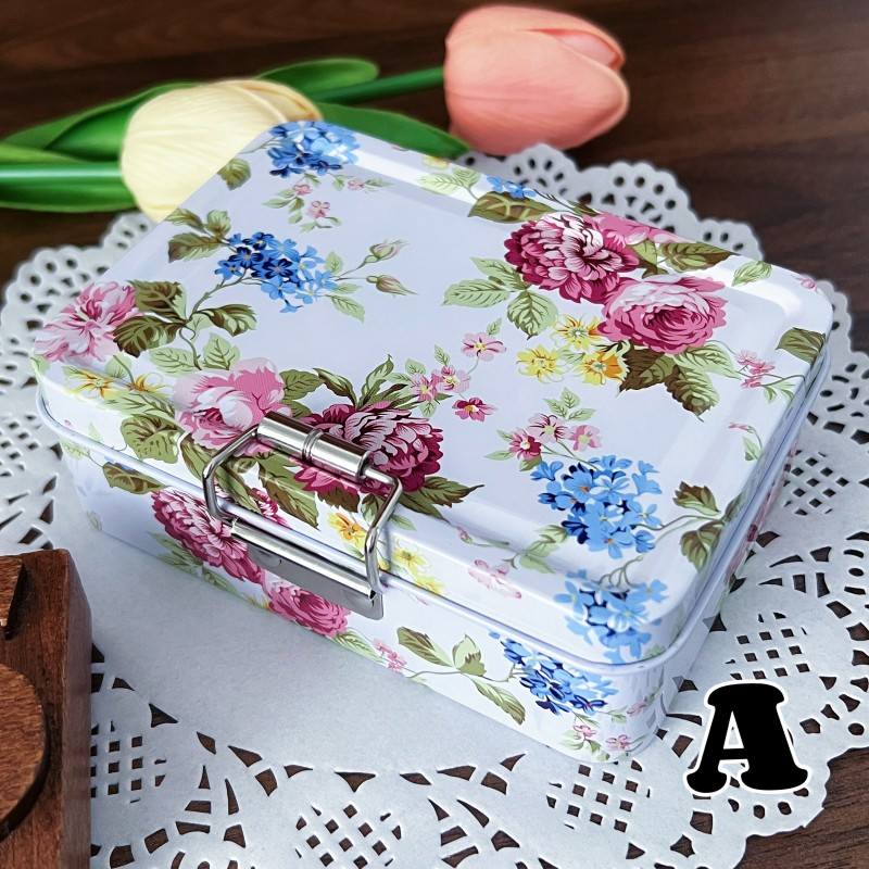 Pastoral Flower Split Tin