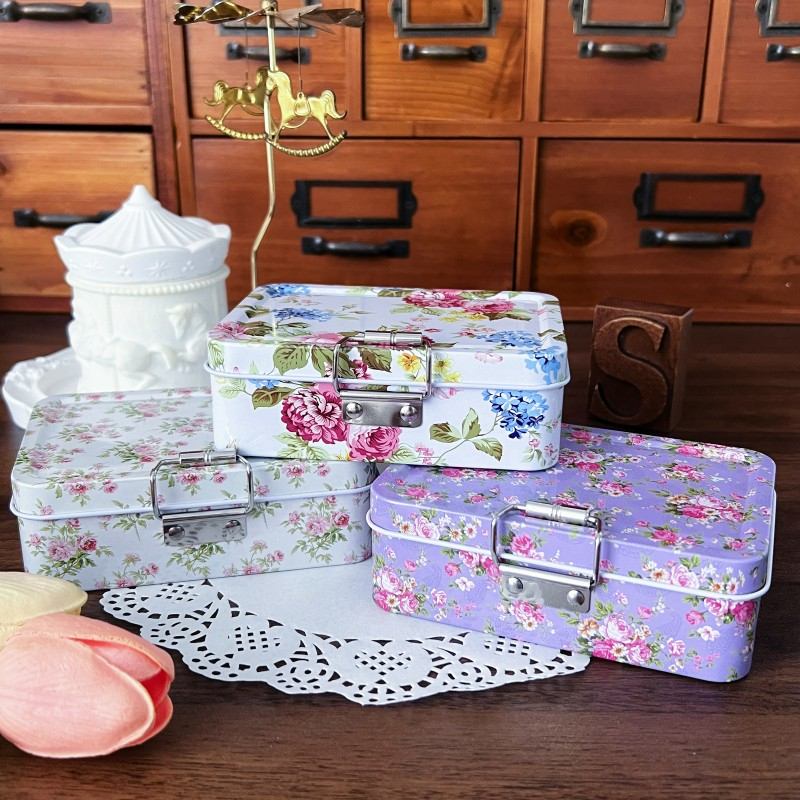 Pastoral Flower Split Tin