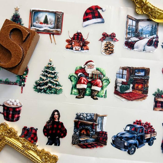 Plaid Christmas Night PET Tape Roll