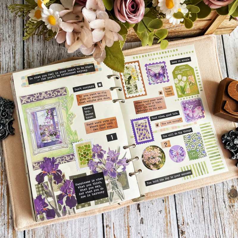 Purple Meadow Ephemera Mystery Kit 85PCS