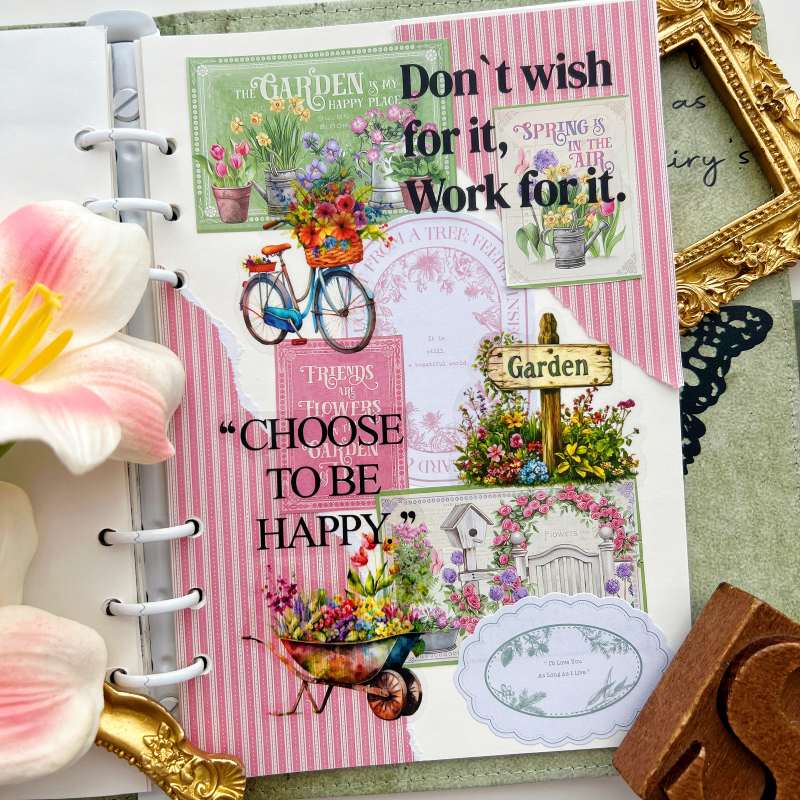 Quiet Garden Ephemera Mystery Kit 70PCS