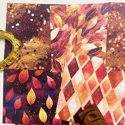 Autumn Leaves Collage Paper 12Sheets