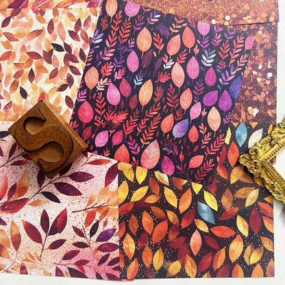 Autumn Leaves Collage Paper 12Sheets