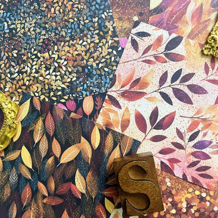 Autumn Leaves Collage Paper 12Sheets