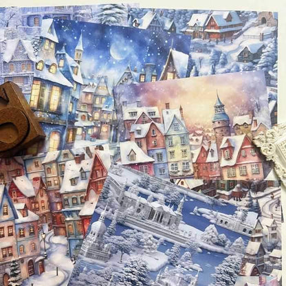 Winter Village Collage Paper 24 Sheets