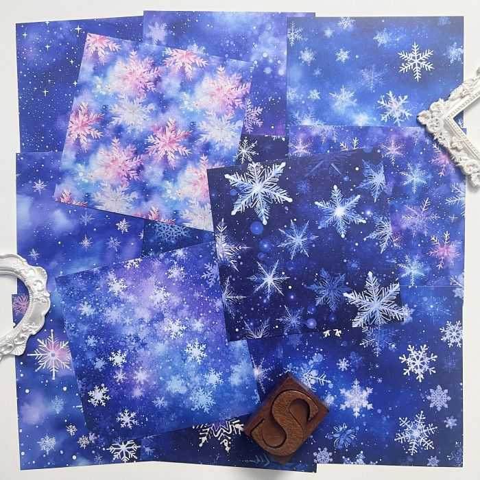 Frosty Night Collage Paper 12Sheets