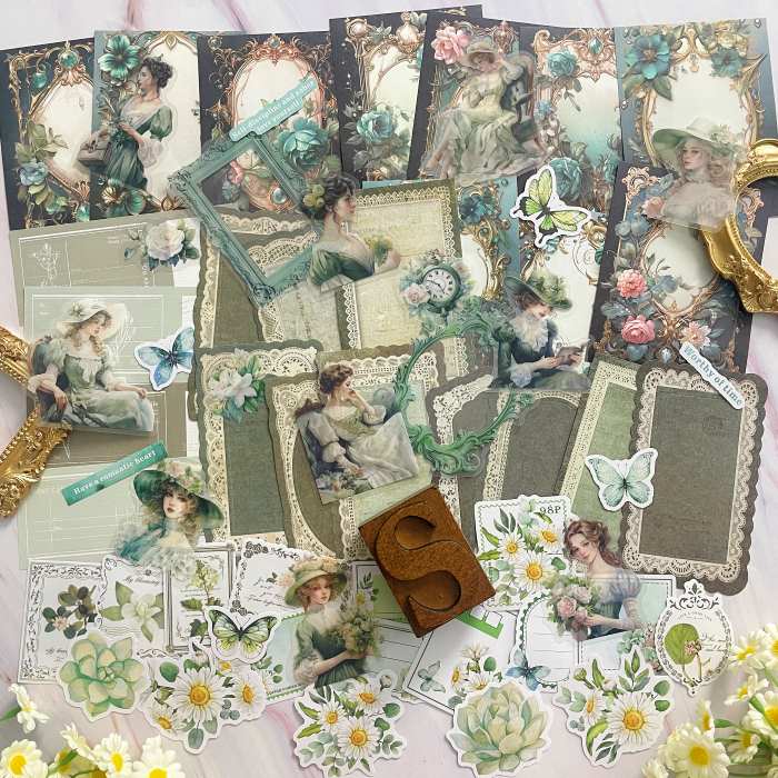 Sage Green Ephemera Mystery Kit