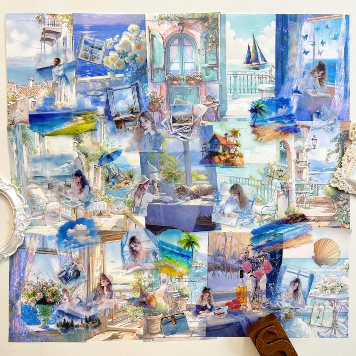 Seaside Holiday Journal Ephemera Mystery Kit 45PCS